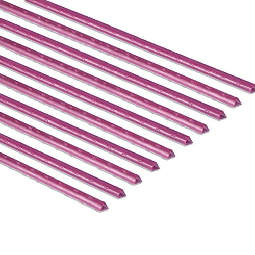 Sturdy Steel Garden Stakes 2Ft Plastic Coated Plant Stakes, 20 Packs