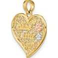 thumbnail image 5 of 14K Two-Tone White Rhdoium Daddys Little Girl Filigree Heart Charm (21.15 X 17.45) Made In United States k9562, 5 of 5