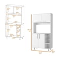 thumbnail image 4 of FM FURNITURE Surrey 2-Piece Modern Engineered Wood Kitchen Set in White/Walnut, 4 of 7