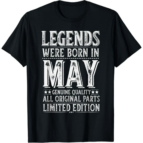 Legends were Born in May Retro Original Parts Birthday T-Shirt mens t shirt,black,women,funny,misfits,men,journey