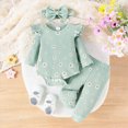 thumbnail image 1 of Farysays Baby Girl Clothes Outfits Cute Little Daisy Print Romper Flared Pants 3Pcs 0 3 6 9 12 18 Months, 1 of 4