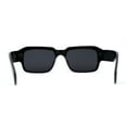 thumbnail image 4 of Hipster Gentlemens Beveled Rectangle Fashion Plastic Sunglasses All Black, 4 of 4