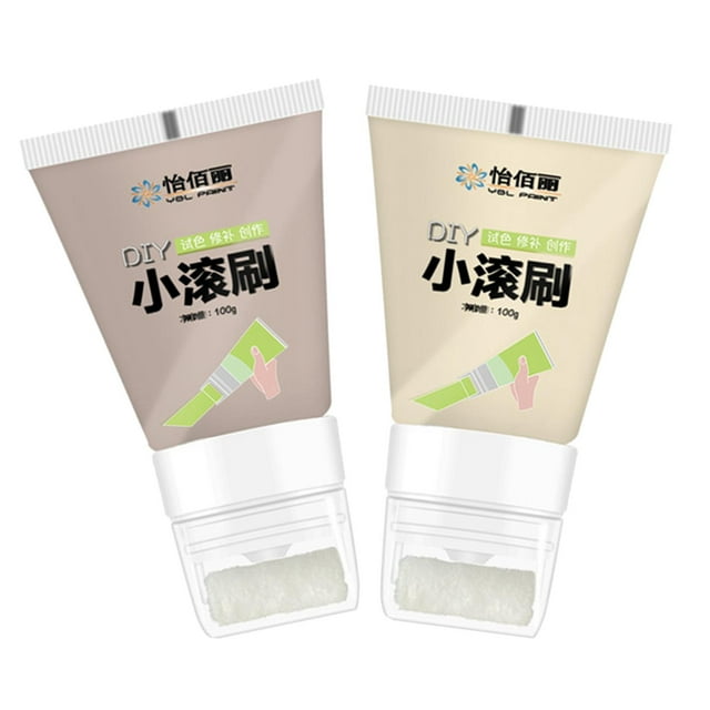 Rodillo para Paneles de Yeso de 2x 100G, Suministros Rodantes para Protección de Paredes, Cepillo de Yeso, Cubierta Sucia para Reparar Manchas, marrón amarillo