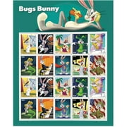 Bugs Bunny Sheet of 20 USPS First Class Forever Postage Stamps Cartoon Birthday Anniversary Wedding Celebration Animation