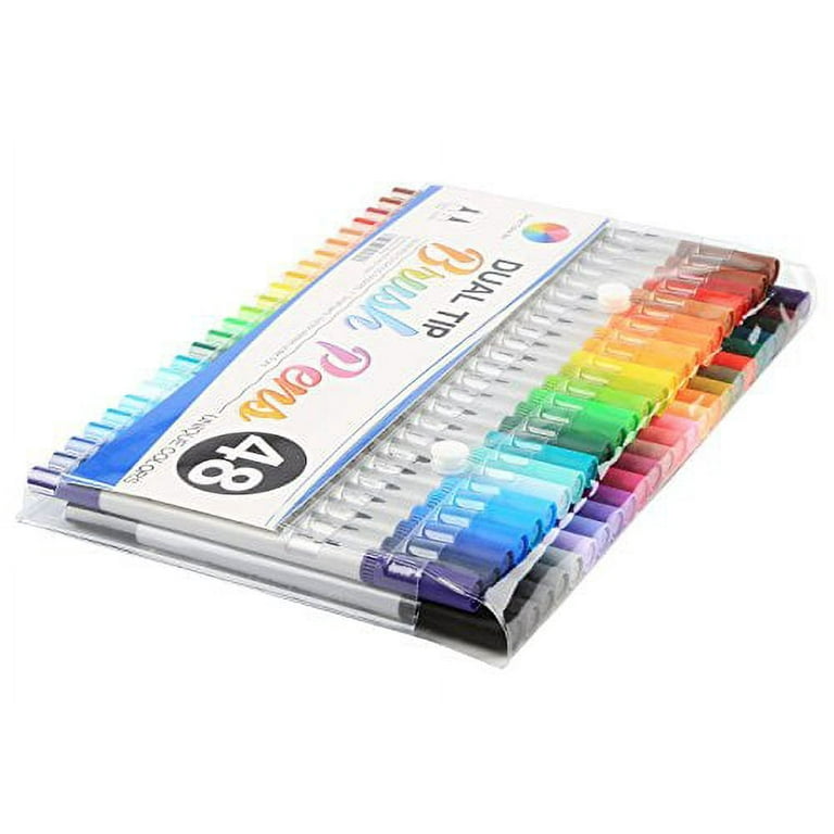 Zenacolor 48 Watercolor Brush Pens, Multicolor Art Paintbrush Tip