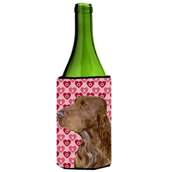 Field Spaniel Hearts Love And Valentines Day Wine bottle sleeve Hugger