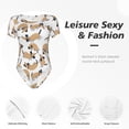 thumbnail image 6 of Uemuo Dachshund Dog Puppy Pattern Women's One Piece Short Sleeve Swimsuit Rash Guard Surfing Modest Quick-drying Swimsuit Beach Essentials-Large, 6 of 9