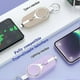 thumbnail image 3 of 4 in 1 Mini Solar Charger Power Bank Keychain with Built-in IOS/Type-C Cables - Retractable Plug Power Banks 3000mAh for Smartphone Watches, 3 of 5