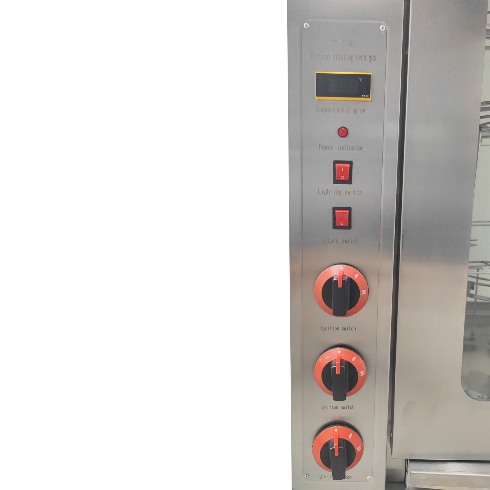 LPG Gas Chicken Rotisserie Oven Machine Rotary Chicken Duck Grill Toaster 110V 122°F-482°F with Drip Tray