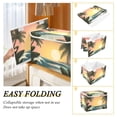 thumbnail image 4 of Foldable Fabric Storage Bin With Handle Collapsible Basket Box Storage With Lid Organizer Vector Illustration Of The Sunset, 4 of 7