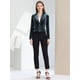 thumbnail image 3 of INSPIRE CHIC Chaqueta De Traje De Oficina De Negocios Con Solapa Y 1 Botón De Terciopelo Para Mujer gris azul M, 3 of 5