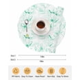 thumbnail image 6 of 15 Inch Round Placemats Set of 4, Green Flower Non Slip Heat Insulation PP Table Mats, Watercolor Floral Botanical Line Drawing Print Washable Place Mats for Kitchen Dining Party Table Decor, 6 of 7