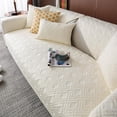thumbnail image 3 of Namzi Geometric Quilted Sofa Cover Cotton Sectional L Shape Couch Cover 1Pcs/Not All Set-35.4*62.9inch,White, 3 of 5