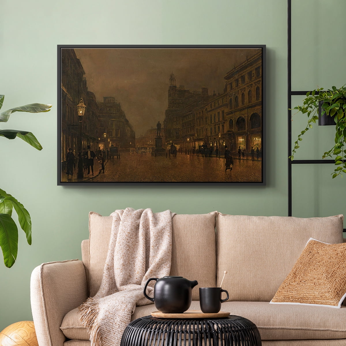 Vintage Landscape-CCCLXVII By Wexford Home Framed in Black Wood Gallery Wrapped Canvas 27 in. x 41 in.