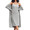Light Gray, variant on Womens Knit Robe Set 2 Piece Nightgown with Robes Long Sleeves Lounge Sets with Pockets
