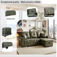 thumbnail image 4 of Gewnee Convertible Sofa Bed,Sectional Sleeper Sofa with Pull Out Bed & Storage Chaise,L-Shaped Couch for Living Room.Olive Green Foil Fabric, 4 of 14