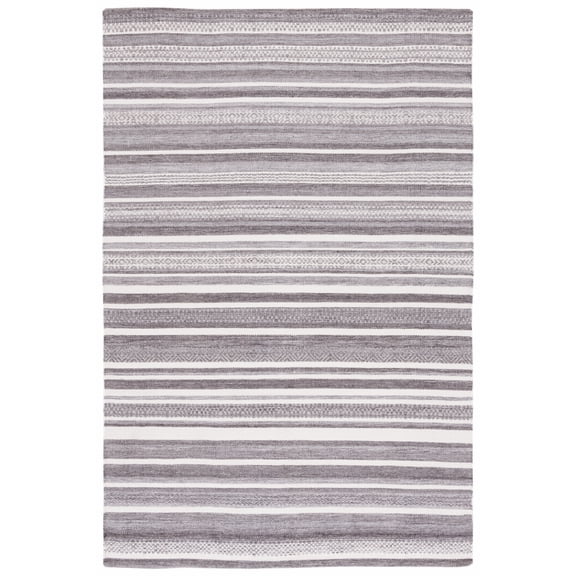 SAFAVIEH Striped Kilim Janel Striped Polyester Area Rug, Grey/Ivory, 8' x 10'