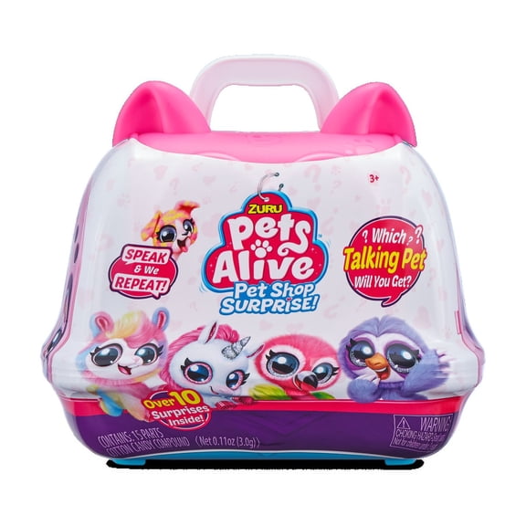 ZURU Pets Alive Pet Shop Surprise – Surprise Interactive Toy Pets with Electronic Speak and Repeat
