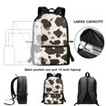 thumbnail image 6 of Uourmeti Brown Striped Pattern Backpack, Lightweight Polyester Backpack 17 Inch Smooth Zipper Student Bookbag for Night Out Travel, 6 of 6