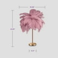 thumbnail image 4 of Bean Paste Pink Feather Table Lamp with One-touch Switch Bedside Table Lamp, 4 of 8