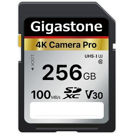 Gigastone 256GB SD Card V30 SDXC Memory Card High Speed 4K Ultra HD UHD Video Compatible with Canon Nikon Sony Pentax Kodak Olympus Panasonic Digital Camera - GS-SDXC-A1V30-256GB-B