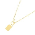 thumbnail image 3 of JewelStop 14K Yellow Gold Polished Finish Paperclip Chain Tag Necklace with Toggle Closure - 18", 3 of 5