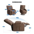 thumbnail image 6 of ZUNMOS Elderly Power Lift Recliner with Massage and Heating, Spacious Seat with Cup Holder, Side Pockets, Remote Control, Brown, 6 of 8