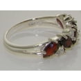 thumbnail image 4 of LBG British Made 10k White Gold Natural Garnet & Diamond Womens Eternity Ring - Size 11.75 - 33 size options, 4 of 5