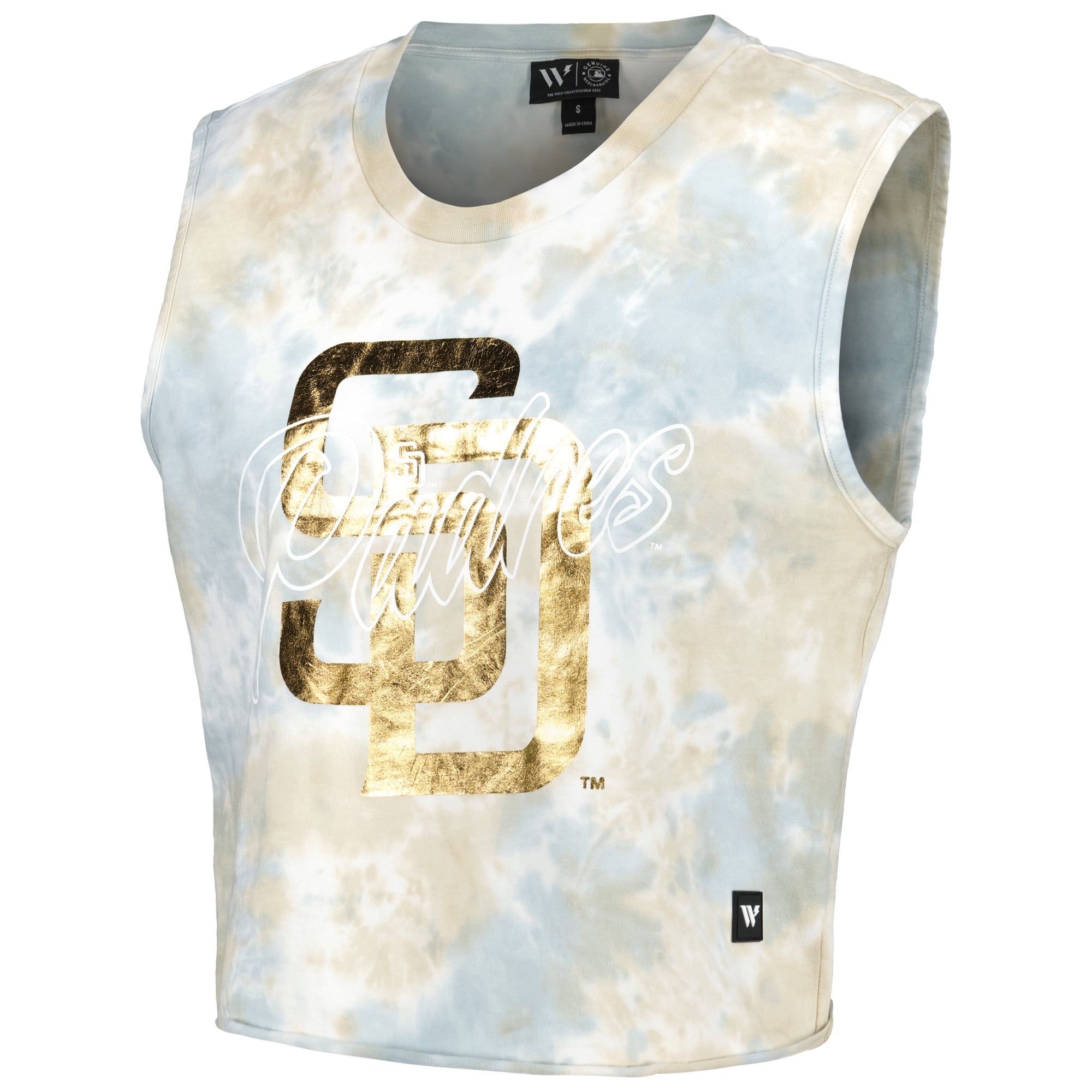 Women's The Wild Collective White San Diego Padres Washed Muscle