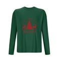 thumbnail image 4 of SYMOID Pajamas Mens Christmas Long Sleeve T-Shirt - Army Green, Relaxed Fit Crew Neck with Reindeer/Christmas Tree Graphic, Soft Stretch for Holiday Parties & Daily Wear,Size L, 4 of 4