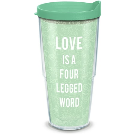 

Tervis Love is a Four Legged Word Made in USA Double Walled Insulated Tumbler Travel Cup Keeps Drinks Cold & Hot 24oz Clear