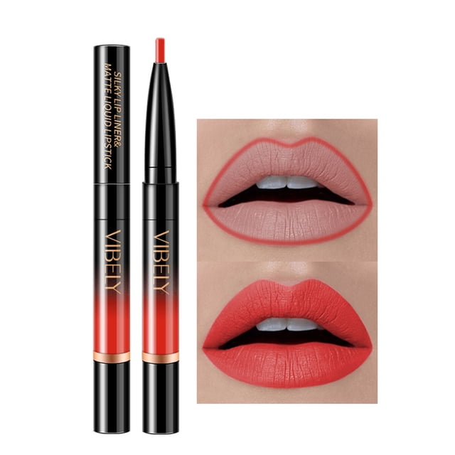 Oefntac jusqu'à 40 % de Rabais Cadeaux Rouge à Lèvres pour Femmes Crayon Double Lèvres Glaçage pour Lèvres Fini Mat Sans Rouge à Lèvres Stylo à Ligne de Lèvres Rotatif