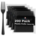 thumbnail image 6 of Exquisite 200-Count Disposable Plastic Forks, Heavy-Duty, Black, 4-Pack, 6 of 8