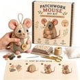 thumbnail image 2 of RBCKVXZ Patchwork Mouse DIY Sewing Kit, Pre-Cut Fabric Stuffed Mouse Craft Set with Step-by-Step Guide for Beginners Handmade Decor Gift, 2 of 5