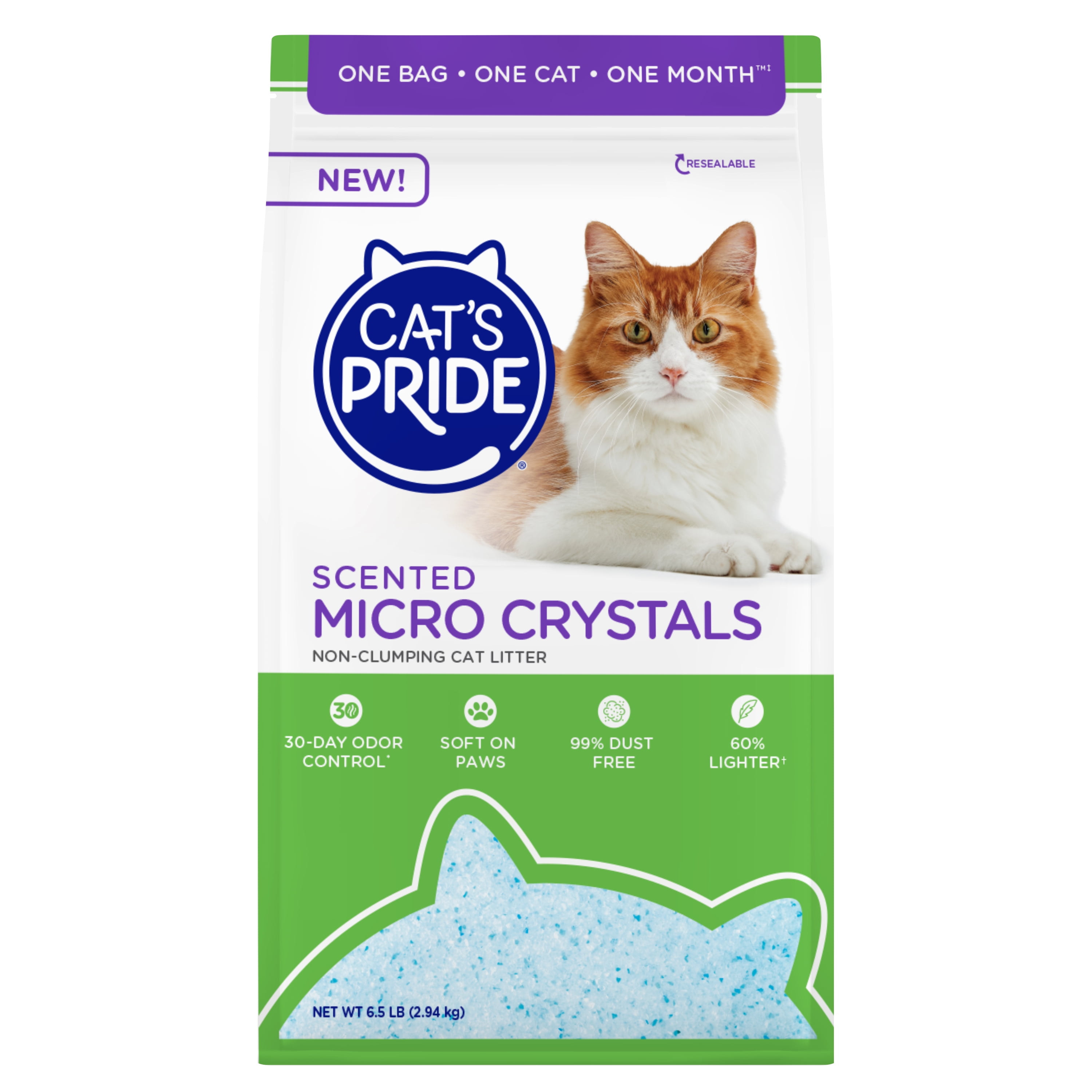 (3 pack) Cat's Pride Scented Micro Crystal Cat Litter 6.5lb Bag