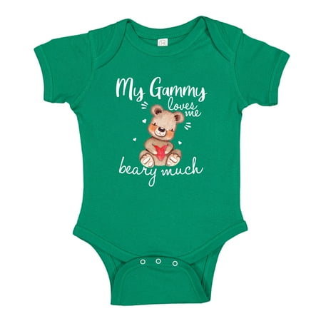 

My Gammy Loves Me Beary Much Baby Bodysuit One Piece 18 mo Kelly Green