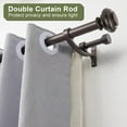 thumbnail image 6 of Double Curtain Rods 72 to 144 Inches with Solid Aluminum Alloy Brackets, 1 Inch Adjustable Drapery Rod, Heavy Duty Dual Curtains Rod for Window, Sliding Door, Bedroom Decoration, Matte Brown, 6 of 14