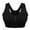 Black, variant on Women's Shirred Front Zipper Closure Sports Bra High Impact Support Mesh Racerback Workout Bras with Removable Pads