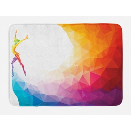 Sports Bath Mat Gymnastics Girl Gymnast Portrait Colored