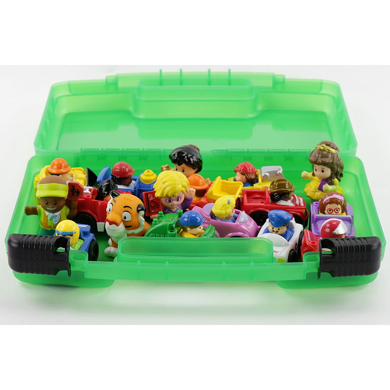 Little People Case, Toy Storage Carrying Box. Figures Playset Organizer.  Accessories For Kids by LMB 