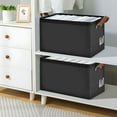thumbnail image 6 of Ryvnso Black Storage Bins Large Basket Foldable Cube Toys Organizer with Handles 1 PC, 6 of 7
