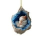 thumbnail image 1 of Colgante pequeño de acrílico con diseño de búho y mapache para árbol de Navidad, impresión plana 2D, 1 of 6