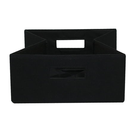 Better Homes & Gardens Half-Size Fabric Storage Bin, Black, 2 Pack