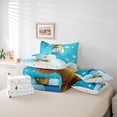 thumbnail image 6 of Manfei Cute Snowman 7 Pieces Bedding Comforter Set,Merry Christmas Full Bedding Set,White Blue Fitted Sheet Flat Sheet For Girls Kids,Ultra Soft Home Decor Reversible, 6 of 8