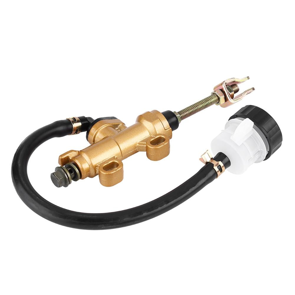 Gold Universal Motorcycle Rear Hydraulic Brake Master Cylinder Pump Folding Rear Foot Brake Cylinder with Reservoir