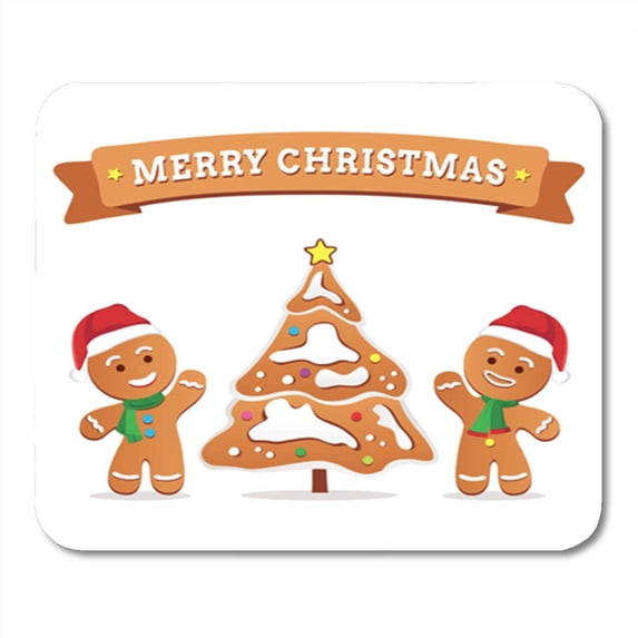 SIDONKU Brown Bake Christmas Gingerbread Man Cookies Bakery Products Biscuit Mousepad Mouse Pad Mouse Mat 9x10 inch
