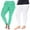 Green Cheetah, White, variant on White Mark Women's Plus Size 2 Pack of Leopard Printed Leggings