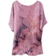 thumbnail image 3 of Gibobby Camisa&nbsp;Vaquera Verano Mujer Manga Corta Cuello Redondo Floral Impreso Top Suelto Camisetas Casual Túnica Camiseta Blusa（Rosa， XXL), 3 of 4