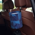 thumbnail image 5 of Round Car Trash Can 7×5.9in Waterproof, Durable, Not Easy To Fade, Easy To Install And Disassemble To Prevent Interior Pollution Blue Geometric Lines_2, 5 of 7