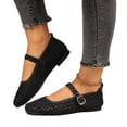 thumbnail image 6 of Jamicy Women's Summer Ballet Flats Breathable Flat Loafers Bow Knot Buckle Round Closed Toe Mesh Comfortable Shoes, 6 of 6